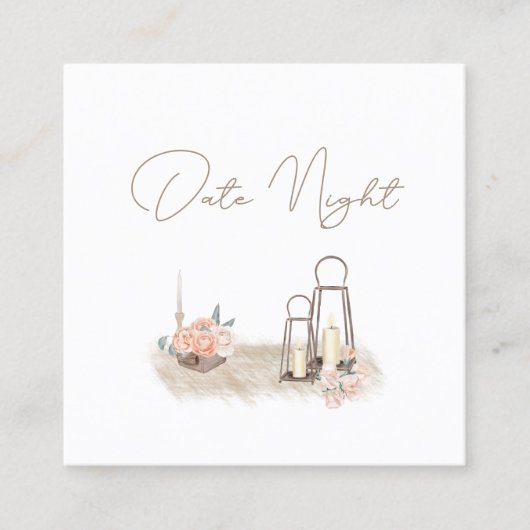 Modern Boho Pink Elegante Florenz Abendkarte Quadratische Visitenkarte (Vorderseite)