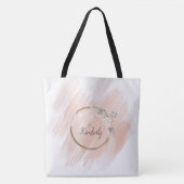 Modern Boho Pink Floral Anfangsname Monogramm Tasc Tasche (Vorderseite)