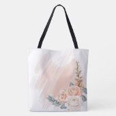 Modern Boho Pink Floral Anfangsname Monogramm Tasc Tasche (Rückseite)