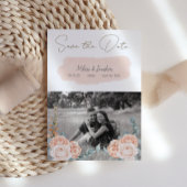 Modern Boho Pink Floral Image Save the Date