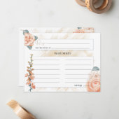 Modern Boho Pink Floral Wedding Rezept Card Mitteilungskarte (Vorderseite/Rückseite Beispiel)