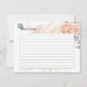 Modern Boho Pink Floral Wedding Rezept Card Mitteilungskarte (Rückseite)