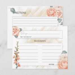 Modern Boho Pink Floral Wedding Rezept Card Mitteilungskarte