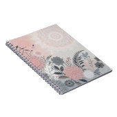 Modern Boho Pink Grey Notebook Notizblock (Rechte Seite)