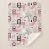 Modern Boho Pink Lions Rainbows Sherpa Blanket Sherpadecke (Vorderseite)