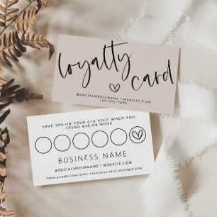 Modern Boho Pink Loyalty Punch Card Terminkarte