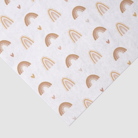 Modern Boho Pink Neutral Regenbogen Muster Seidenpapier (Detail)