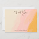 Modern Boho Pink Yellow Niedlich Script Baby Dusch Dankeskarte (Vorderseite)