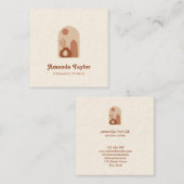 Modern Boho Potterie Terracotta Räume Design Quadratische Visitenkarte (Vorne/Hinten)