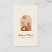 Modern Boho Pottery Interior Design Home Decor Visitenkarte (Vorderseite)