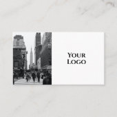 Modern Boho QR Code Black and White with photo Visitenkarte (Vorderseite)