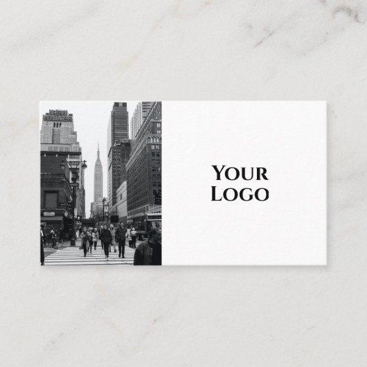 Modern Boho QR Code Black and White with photo Visitenkarte (Vorderseite)