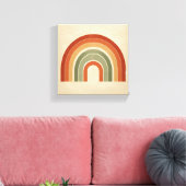 Modern Boho Rainbow Art - Minimalist Terracotta an Leinwanddruck (Insitu (Wohnzimmer))