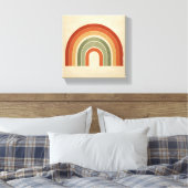 Modern Boho Rainbow Art - Minimalist Terracotta an Leinwanddruck (Insitu (Schlafzimmer))