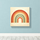 Modern Boho Rainbow Art - Minimalist Terracotta an Leinwanddruck (Insitu (Holzboden))