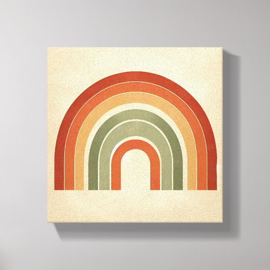 Modern Boho Rainbow Art - Minimalist Terracotta an Leinwanddruck (Vorderseite)