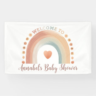 Modern Boho Rainbow Baby Dusche Begrüßungsbanner - Banner