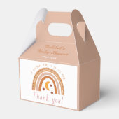 Modern Boho Rainbow Baby Dusche Vielen Dank Geschenkschachtel (Rückseite)