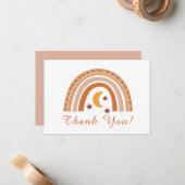 Modern Boho Rainbow Danke Note Card Mitteilungskarte (Vorderseite/Rückseite Beispiel)