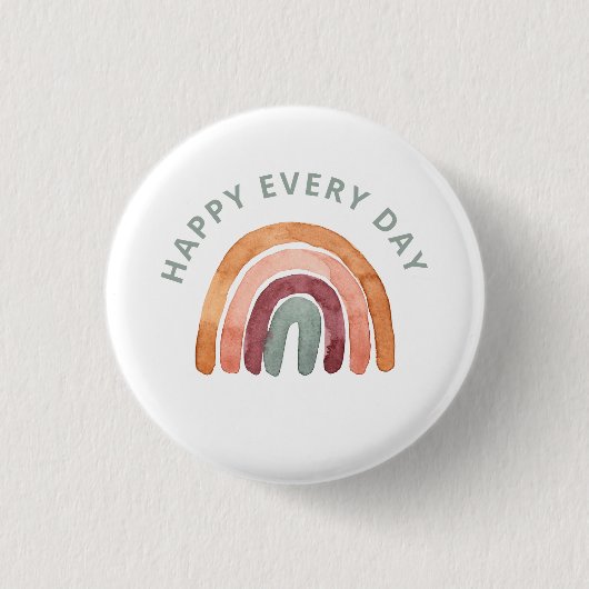 Modern Boho Rainbow - Happy Every Day- Button (Vorderseite)