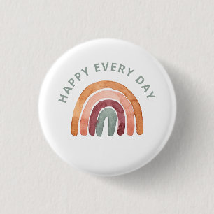 Modern Boho Rainbow - Happy Every Day- Button