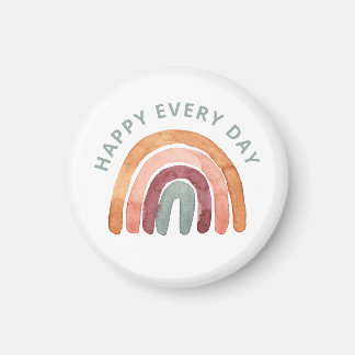 Modern Boho Rainbow - Happy Every Day- Magnet