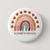 Modern Boho Rainbow & Herbst Name Button (Vorderseite)