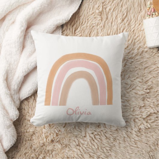 Modern Boho Rainbow Name Throw Kissen (Decke)