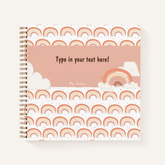 Modern Boho Rainbow Personalisiert Binder, kundens Notizblock (Vorderseite)