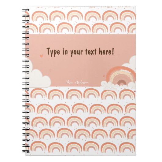 Modern Boho Rainbow Personalisiert Binder, kundens Notizblock (Vorderseite)