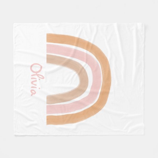 Modern Boho Rainbow Personalisiert Name Blanket Fleecedecke (Vorderseite (Horizontal))