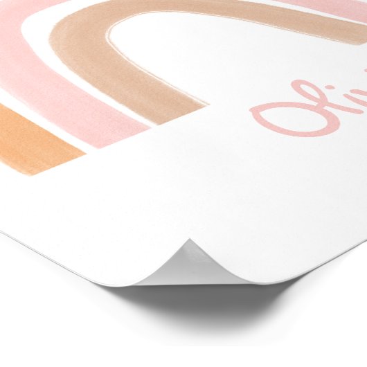 Modern Boho Rainbow Personalisiert Name Poster (Ecke)