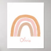 Modern Boho Rainbow Personalisiert Name Poster (Vorne)
