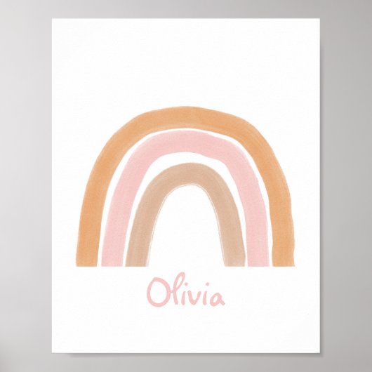 Modern Boho Rainbow Personalisiert Name Poster (Vorne)