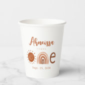 Modern Boho Rainbow Sunshine Erstgeburt Pappbecher (Vorderseite)