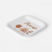 Modern Boho Rainbow Sunshine Erstgeburt Pappteller (Gewinkelt)