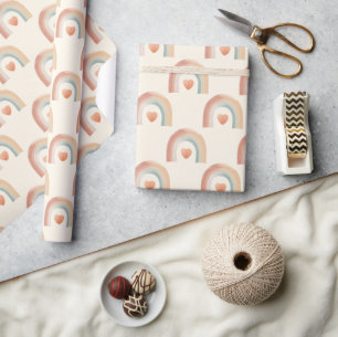 Modern Boho Rainbow Wrapping Paper - Watercolor Ea Geschenkpapier