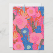 Modern Boho Red Floral 25th Birthday Party Einladung (Rückseite)