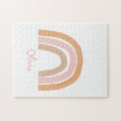 Modern Boho Regenbogen Name Puzzle (Horizontal)