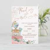 Modern Boho Reisen Miss an Mrs. Brautparty Einladung (Stehend Vorderseite)