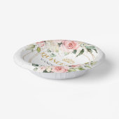 Modern Boho rot Rosa Blütengold Quinceañera Pappteller (Gewinkelt)