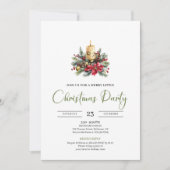 Modern Boho Rustic Earthy Holiday Party Invitation Einladung (Vorderseite)