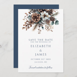 Modern Boho Rustikale Pinecones Hochzeit Save The Date