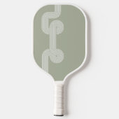 Modern Boho Sage Green Geometric Pickleball Schläger (Rückseite)