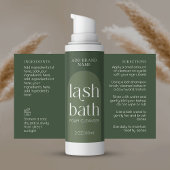 Modern Boho Sage Green Lash Bath Cleanser Wrapper Rechteckiger Aufkleber