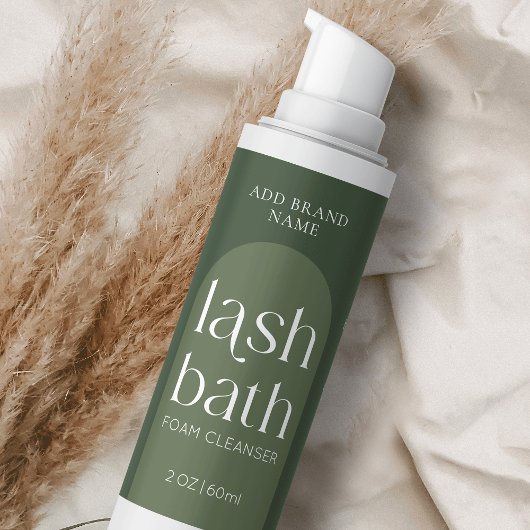 Modern Boho Sage Green Lash Bath Cleanser Wrapper Rechteckiger Aufkleber