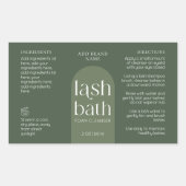 Modern Boho Sage Green Lash Bath Cleanser Wrapper Rechteckiger Aufkleber (Vorderseite)