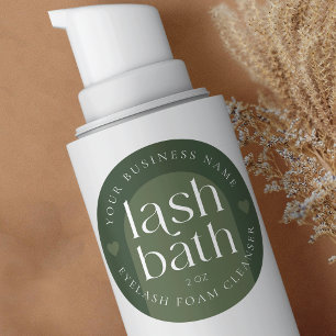 Modern Boho Sage Green Lash Bath Fotoleimer Cleans Runder Aufkleber