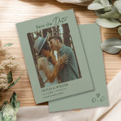 Modern Boho Sage Green Wedding Save The Date