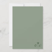Modern Boho Sage Green Wedding Save The Date (Rückseite)